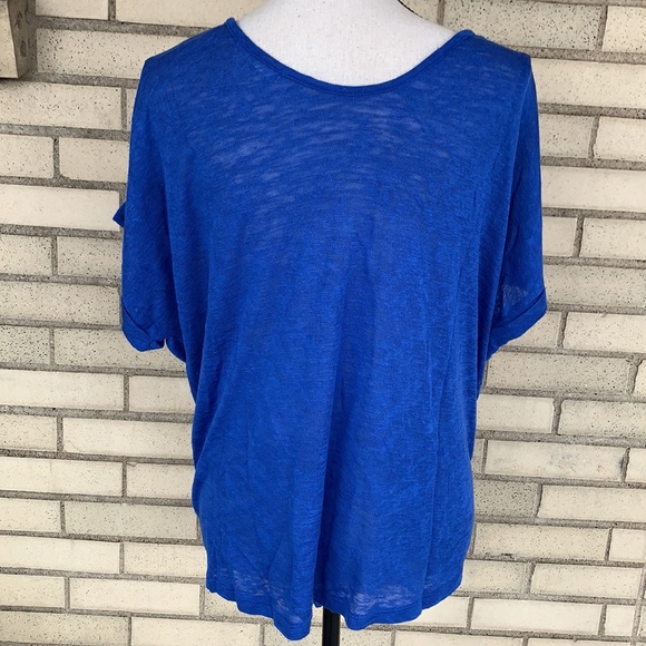 ❌DONATED❌Cherish Royal Blue Cuffed Sleeve Tie Top - Picture 7 of 14